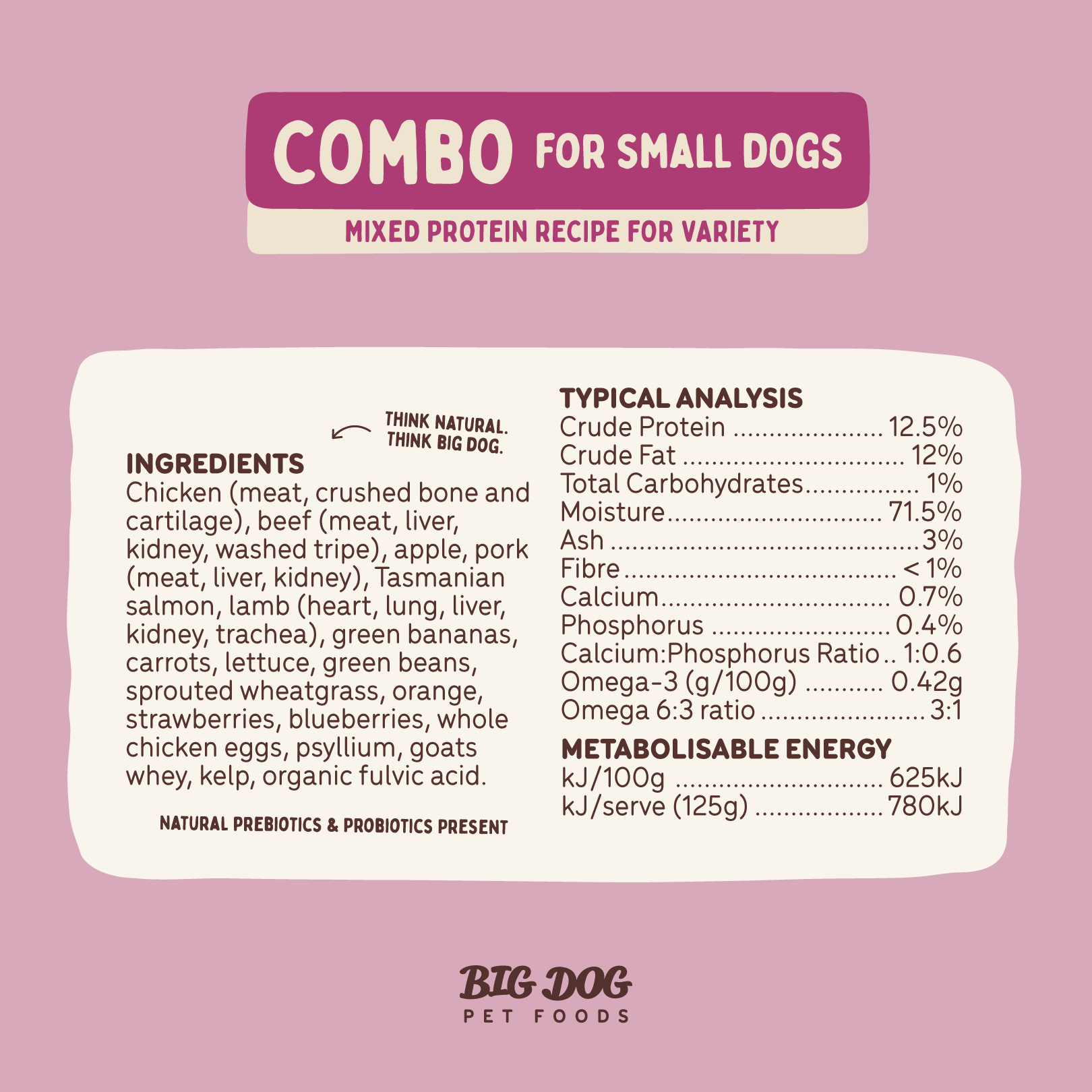 Big Dog Barf Dog Combo Small Dog 1.5KG