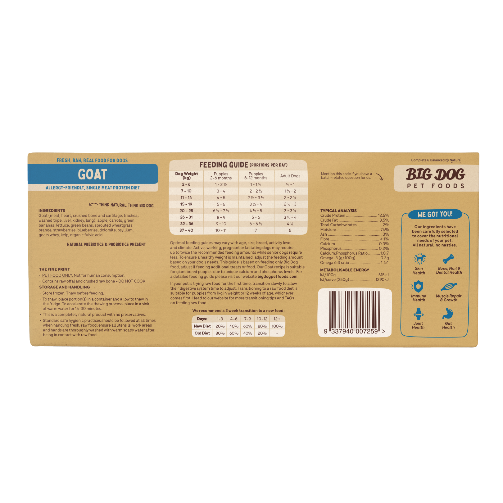 Big Dog Barf Dog Goat 3KG