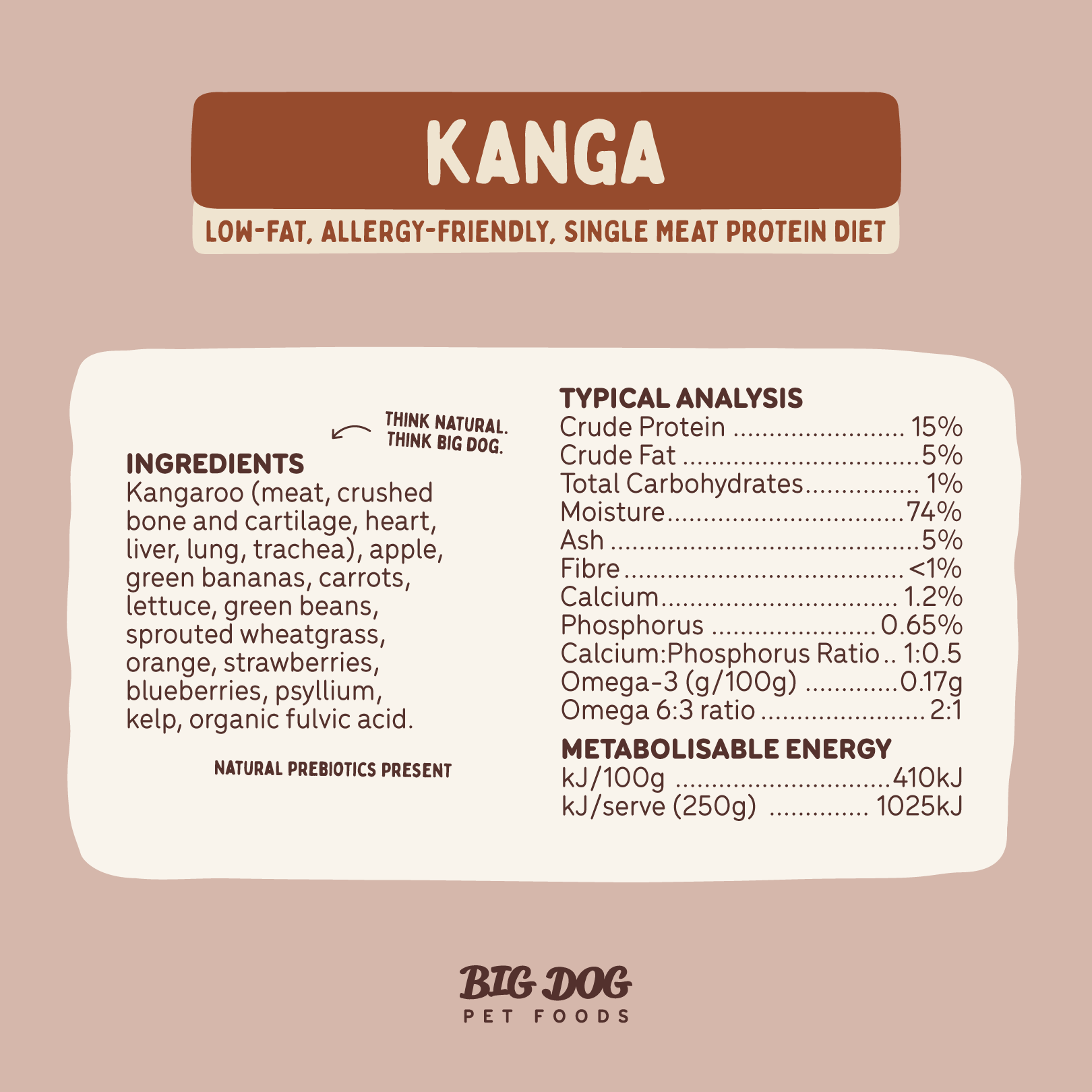 Big Dog Barf Dog Kangaroo 3KG