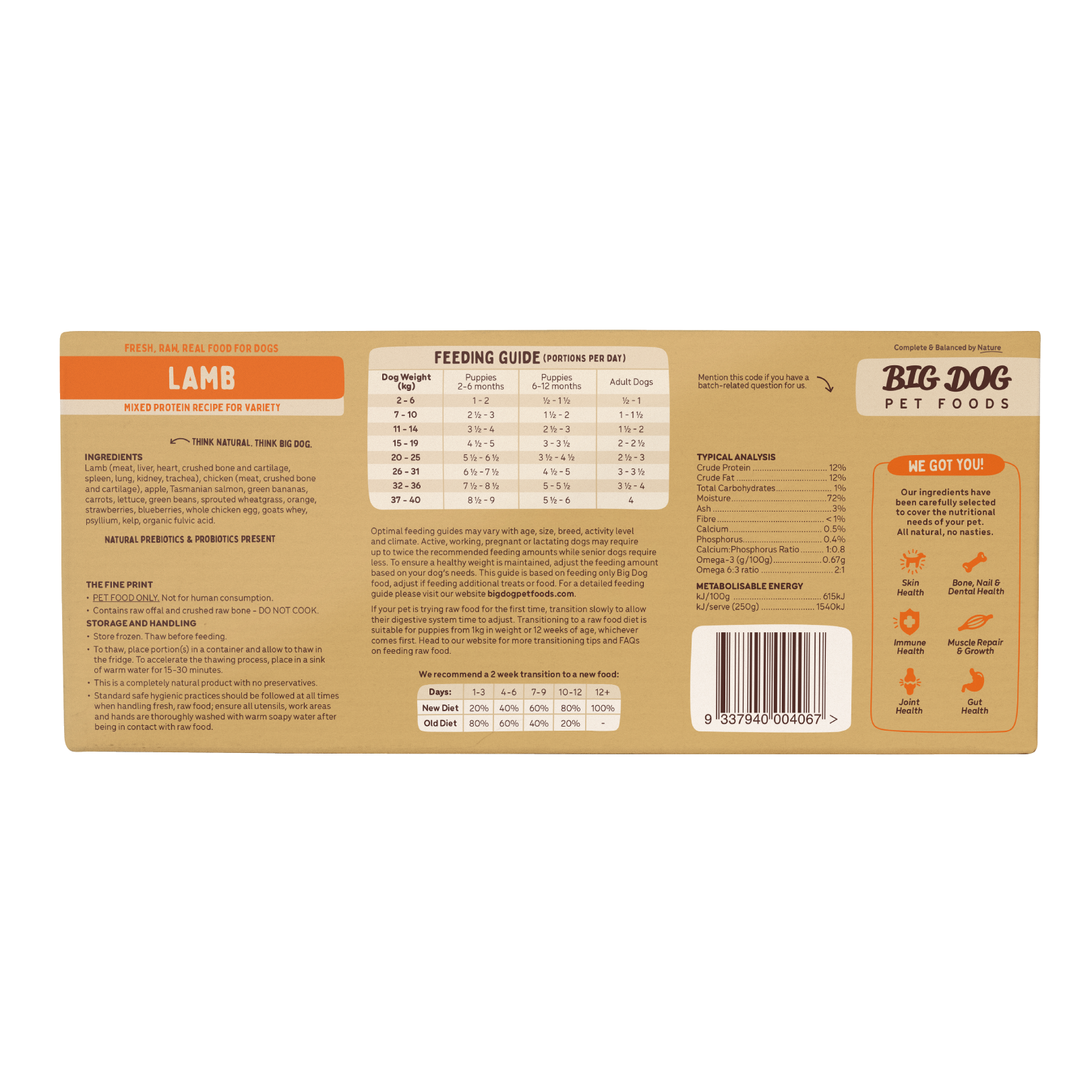 Big Dog Barf Dog Lamb 3KG