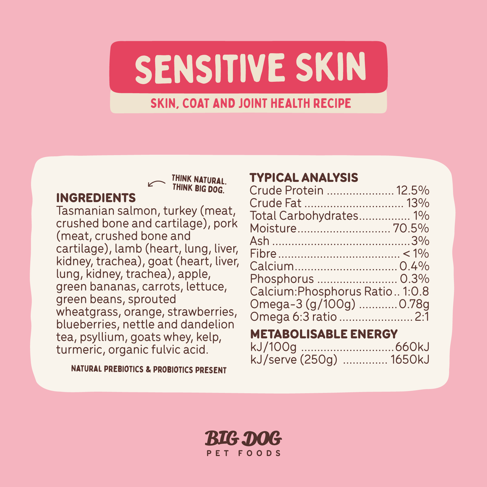 Big Dog Barf Dog Sensitive Skin 3KG