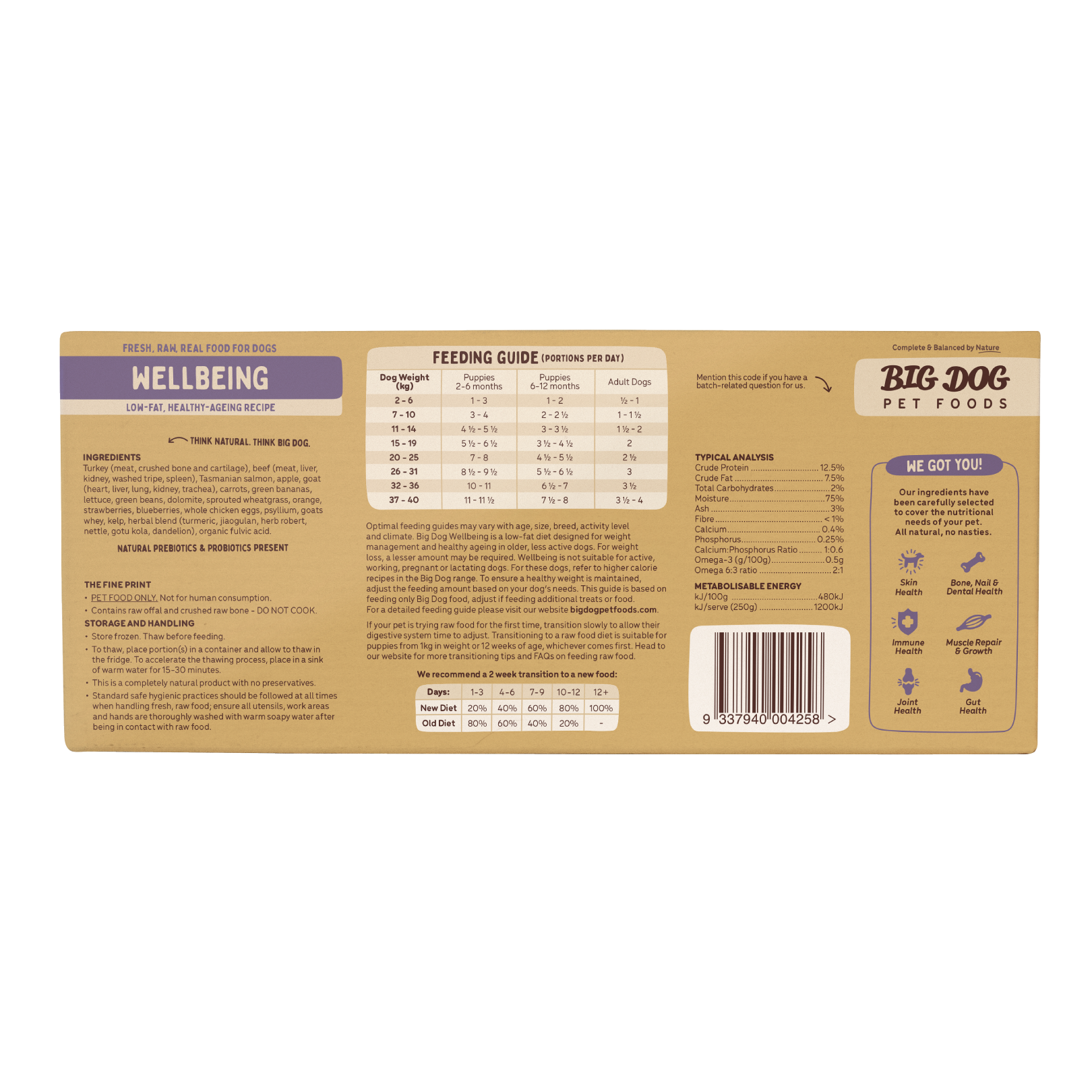 Big Dog Barf Dog Wellbeing 3KG