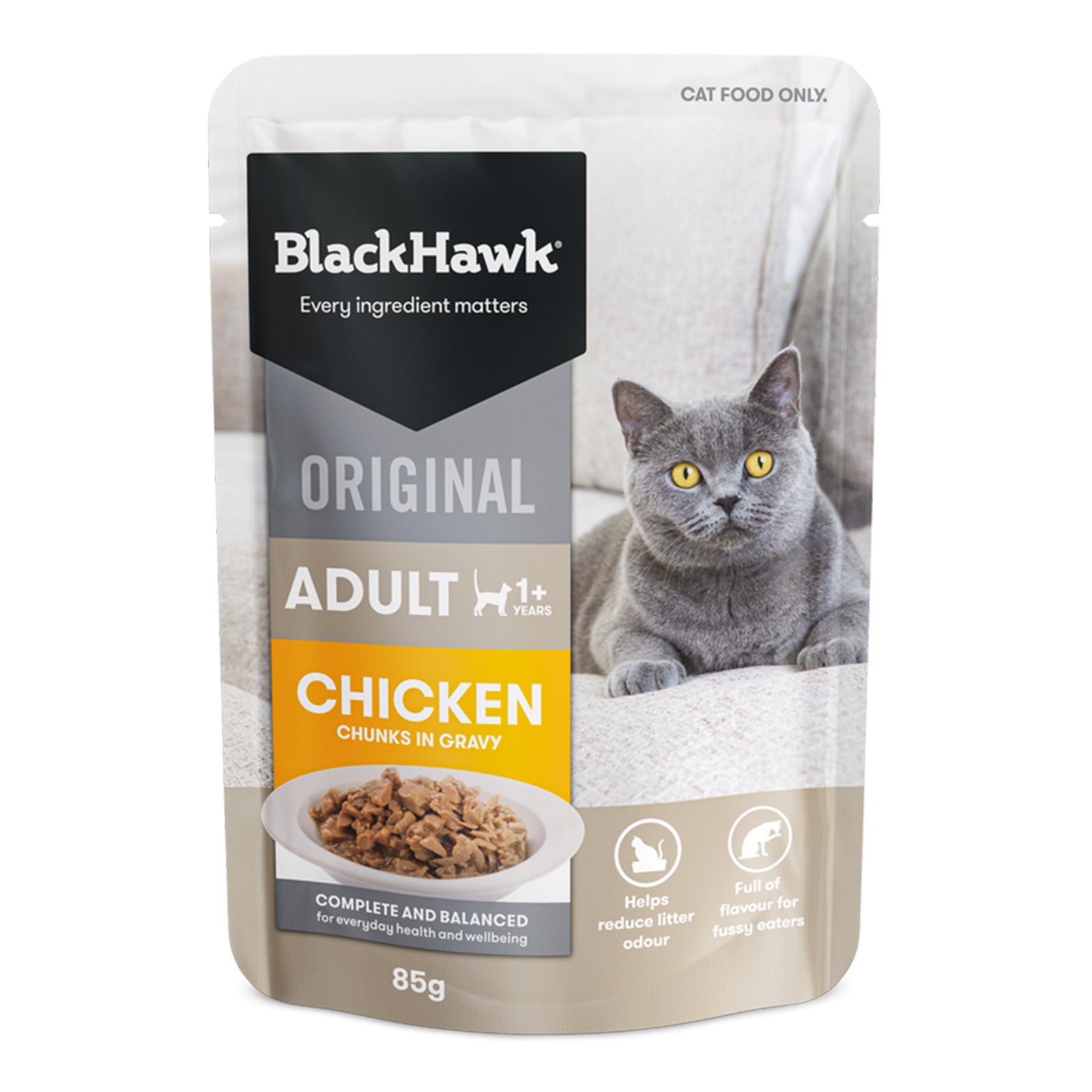 Black Hawk Cat Wet Chicken in Gravy 85g