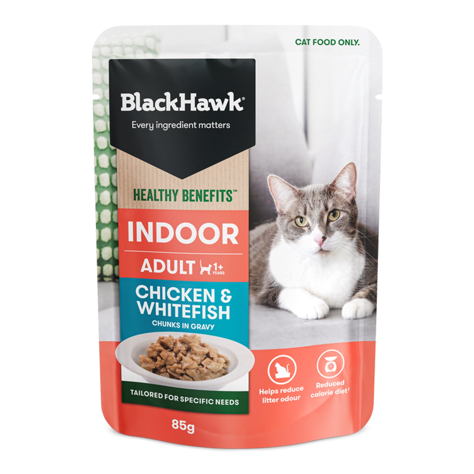 Black Hawk Cat Wet Indoor Chicken Whitefish 85g