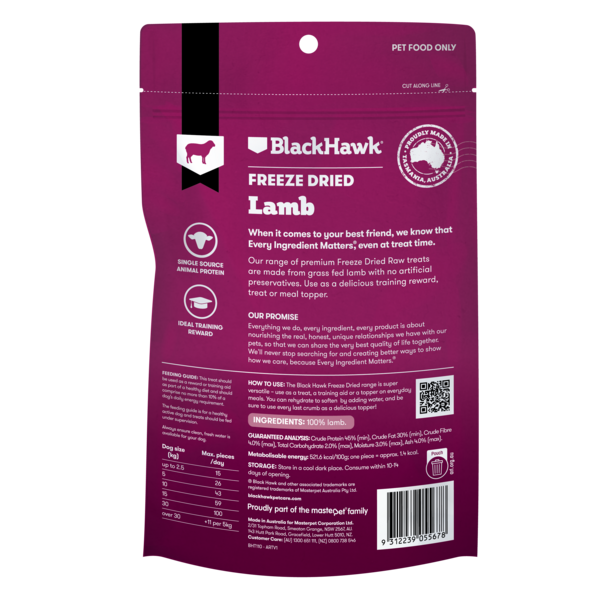 Black Hawk Freeze Dried Lamb 50g