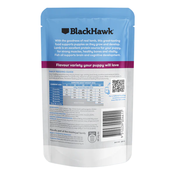 Black Hawk Puppy Wet Lamb 130g