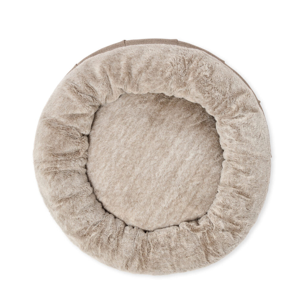 Dog Bed Harley Brown Leather Rab Fur