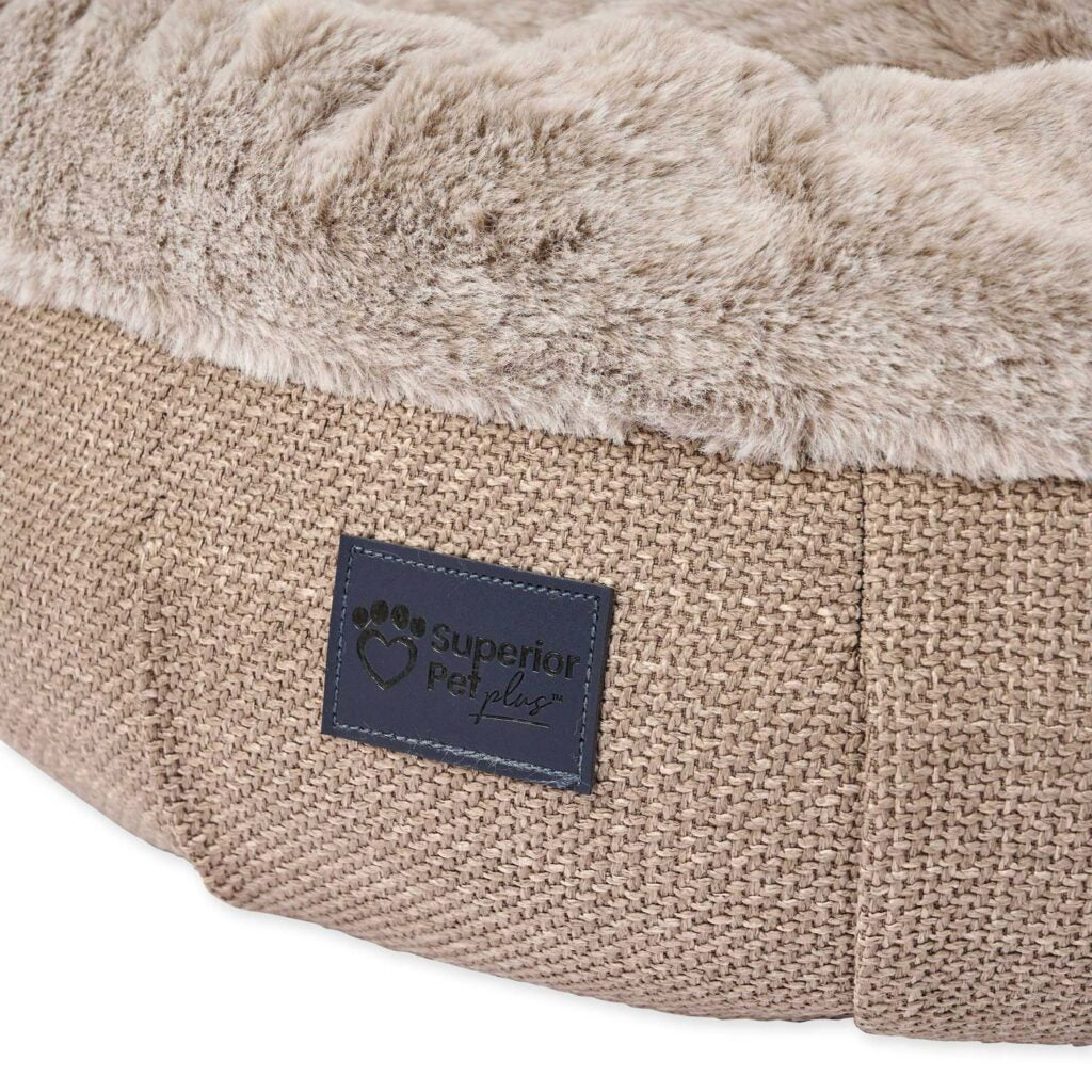 Dog Bed Harley Brown Leather Rab Fur