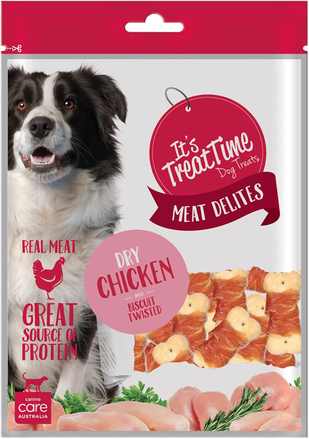 It's Treat Time Dog Chicken Biscuit Twist 100g