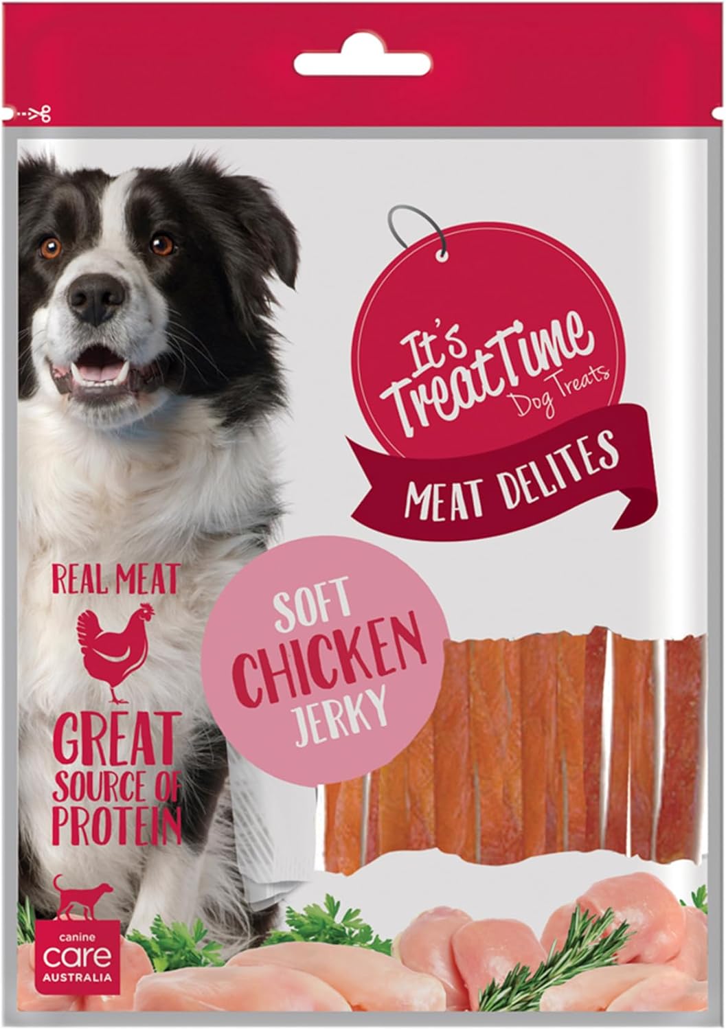 It's Treat Time Dog Chicken Jerky Soft Strip 250g