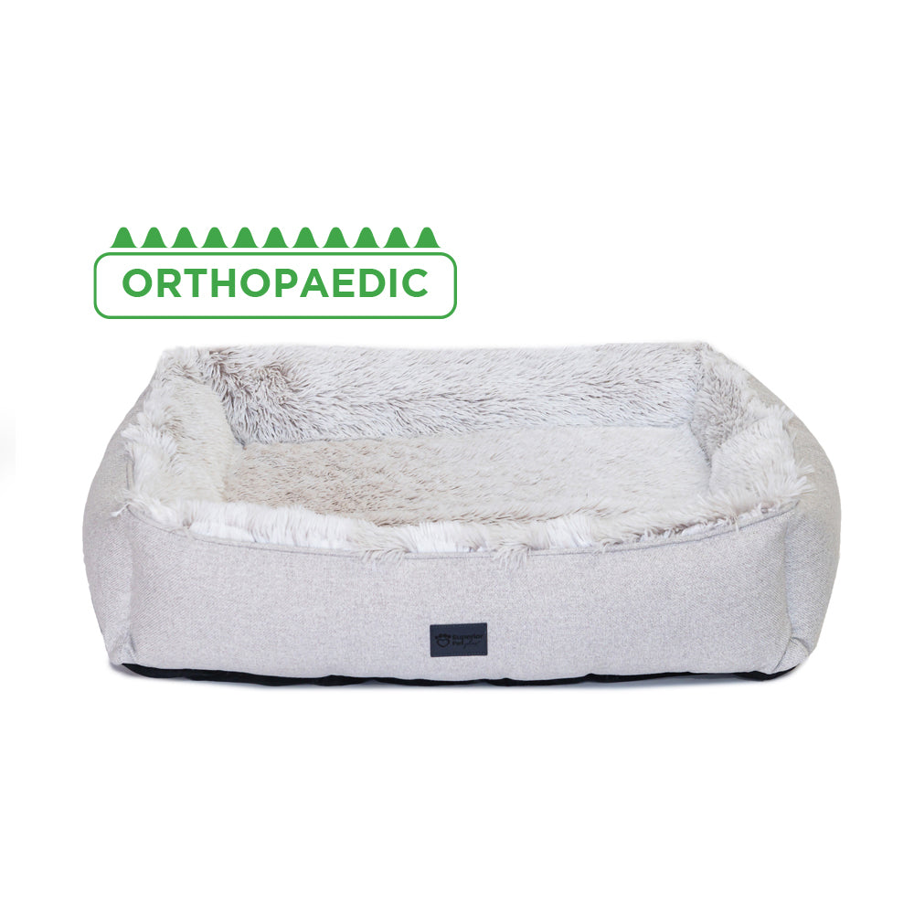 Dog Lounger Ortho Aspen Faux Fur Small