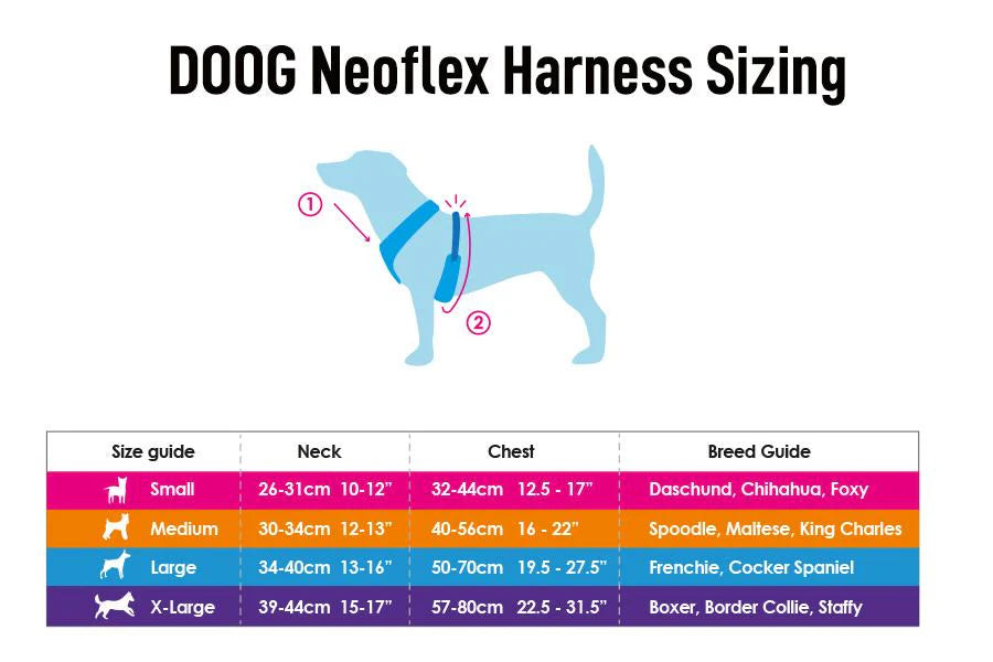 Doog Neoflex Harness Black Neon