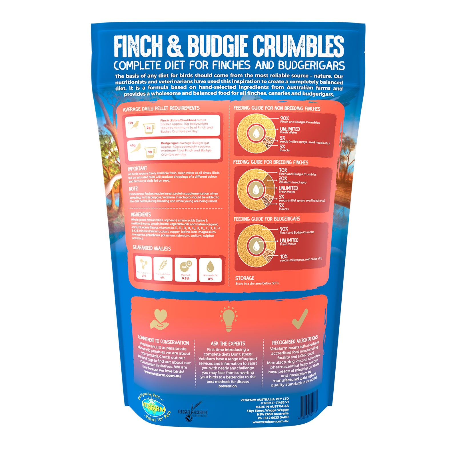 Vetafarm Finch & Budgie Crumbles