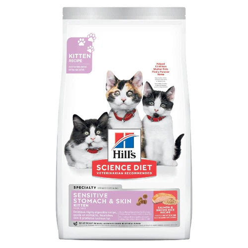 Science Diet Cat Dry Kitten Sensitive Stomach & Skin Salmon & Brown Rice 1.59kg