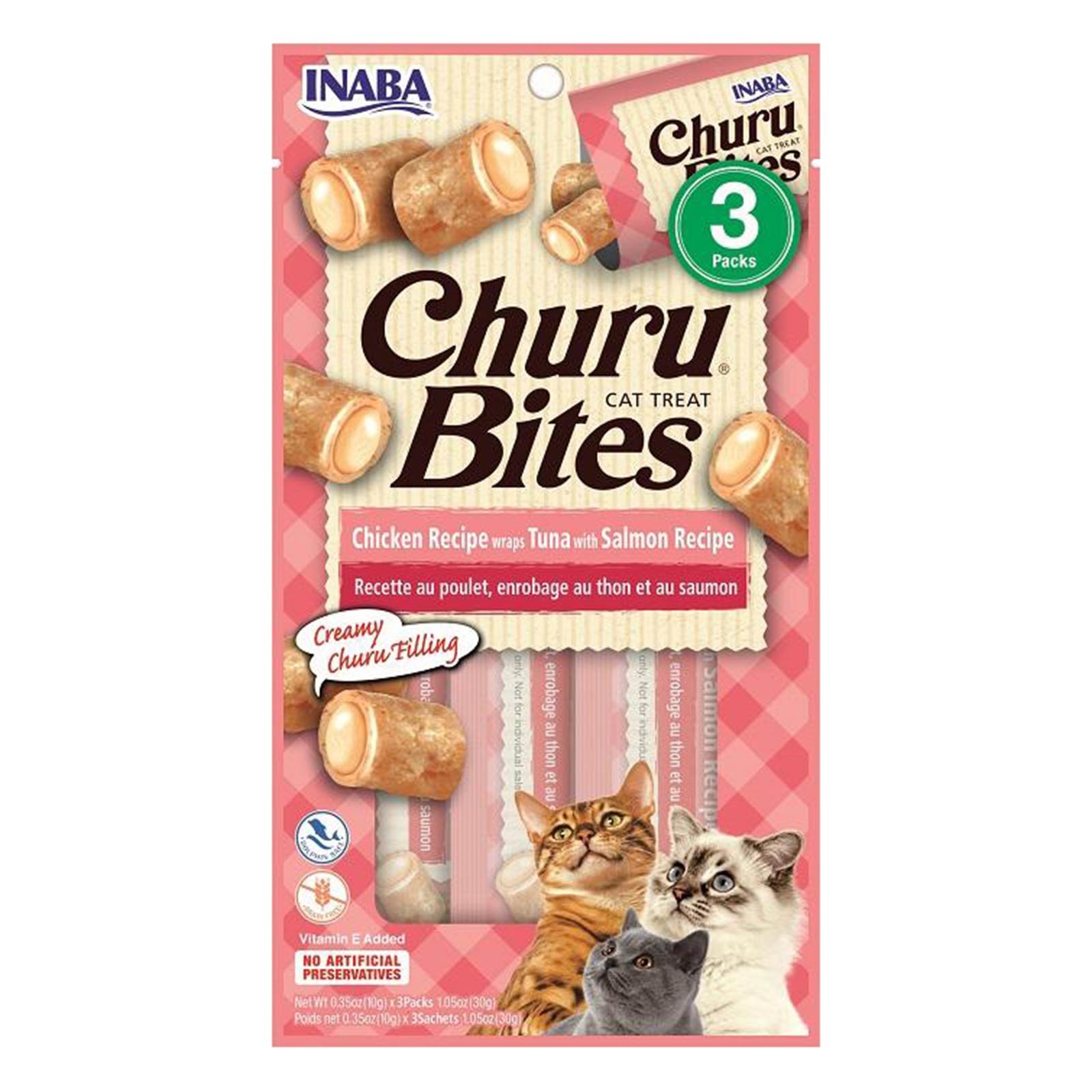 INABA Churu Bites Chicken Recipe wraps Tuna with Salmon Recipe