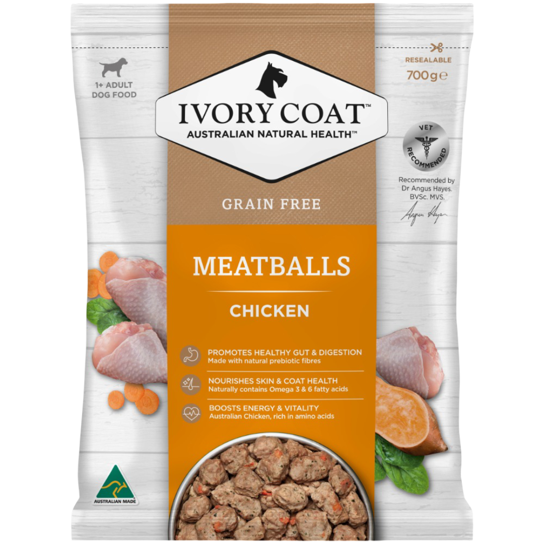 Ivory Coat Grain Free Dog Meatballs 700g Chicken