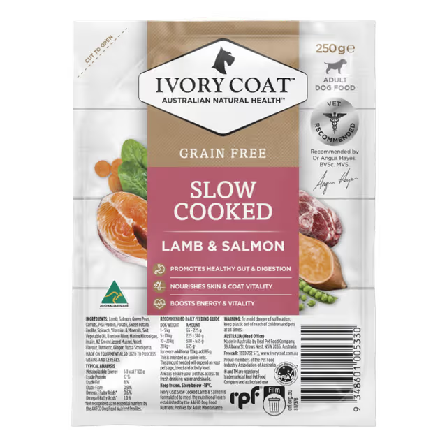 Ivory Coat Grain Free Dog Slow Cooked Lamb & Salmon 250g