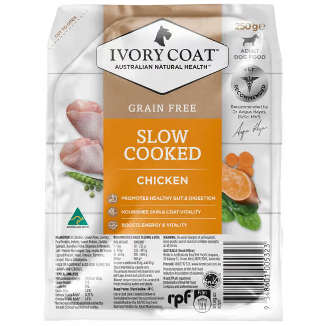 Ivory Coat Grain Free Dog Slow Cooked Chicken 250g