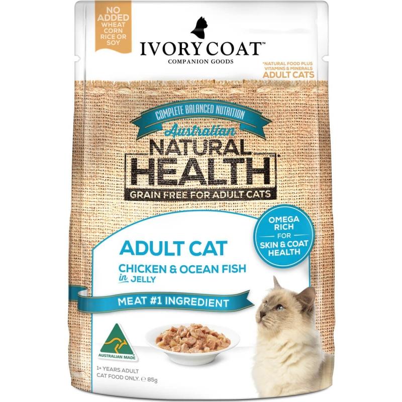 Ivory Coat Cat Wet Chicken And Ocean Fish In Jelly 85g