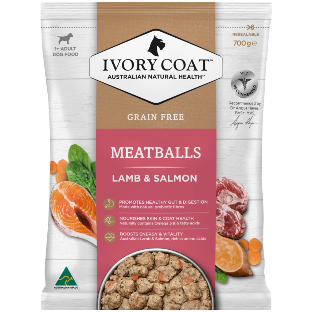Ivory Coat Grain Free Dog Meatballs 700g Lamb & Salmon