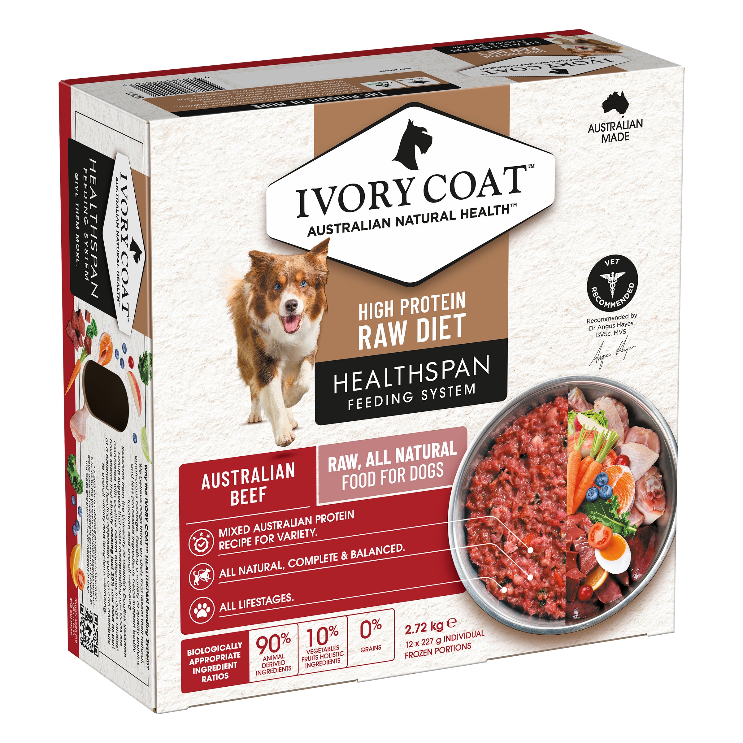 Ivory Coat Grain Free Dog Raw Beef (12 x 227g patties)