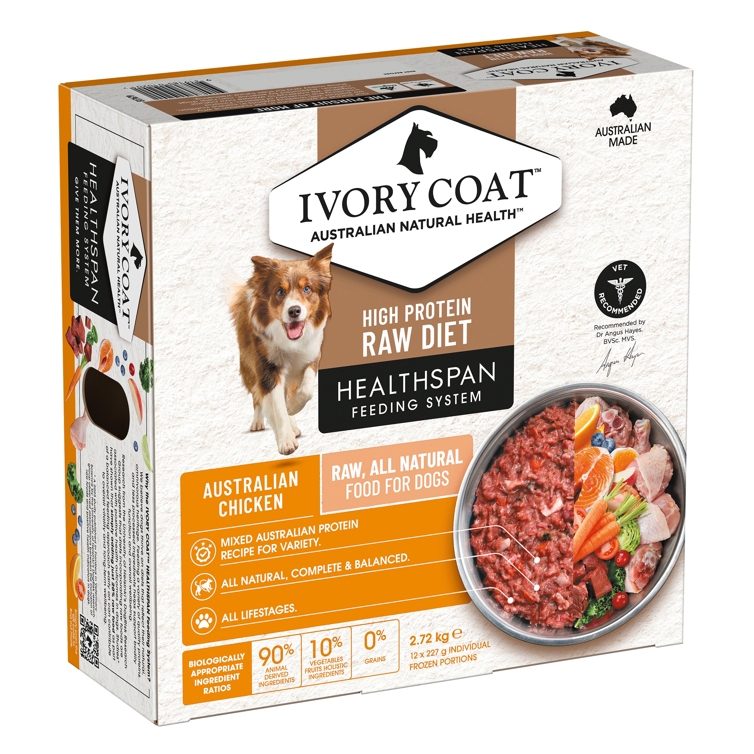 Ivory Coat Grain Free Dog Raw Chicken (12 x 227g patties)