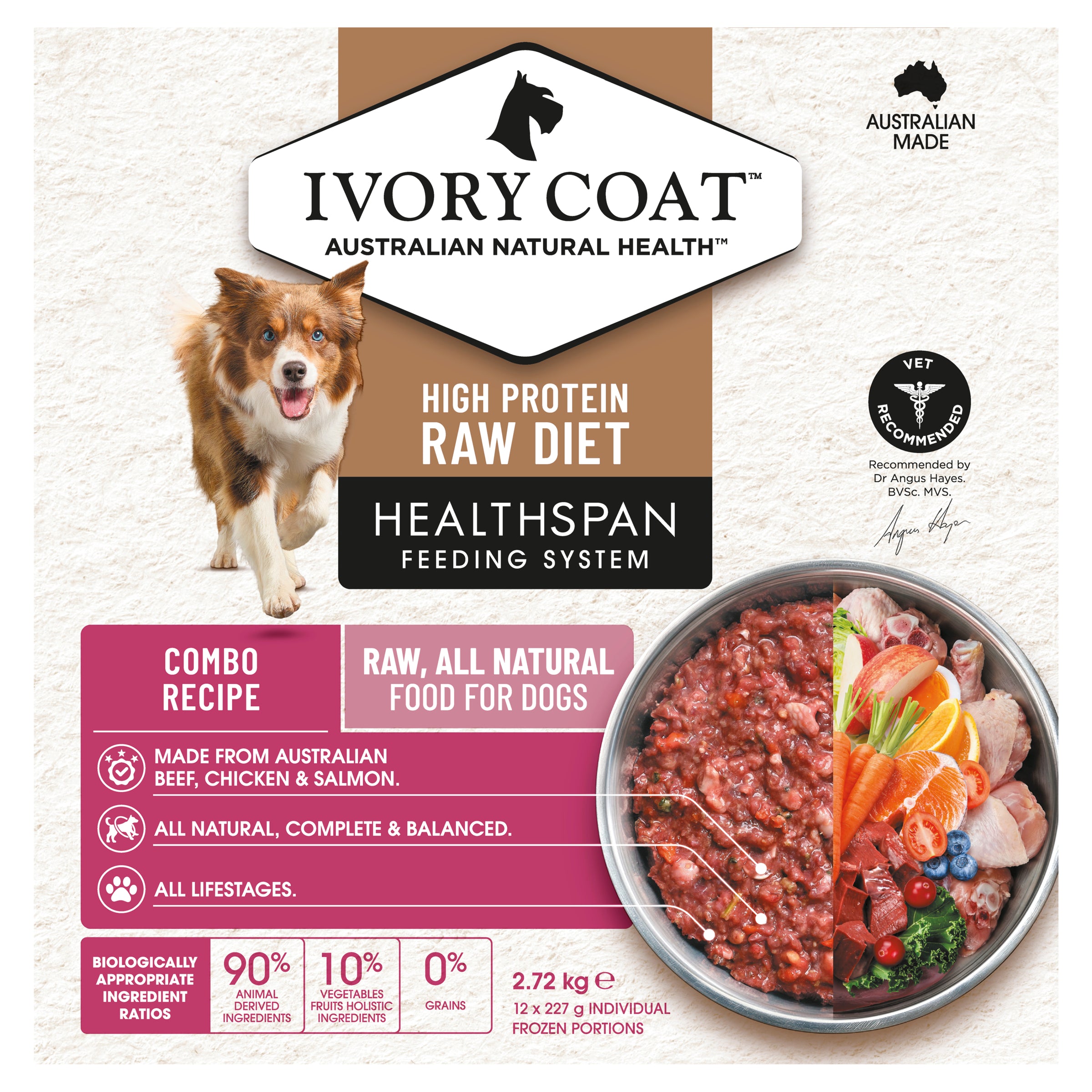Ivory Coat Grain Free Dog Raw Combo (12 x 227g patties)