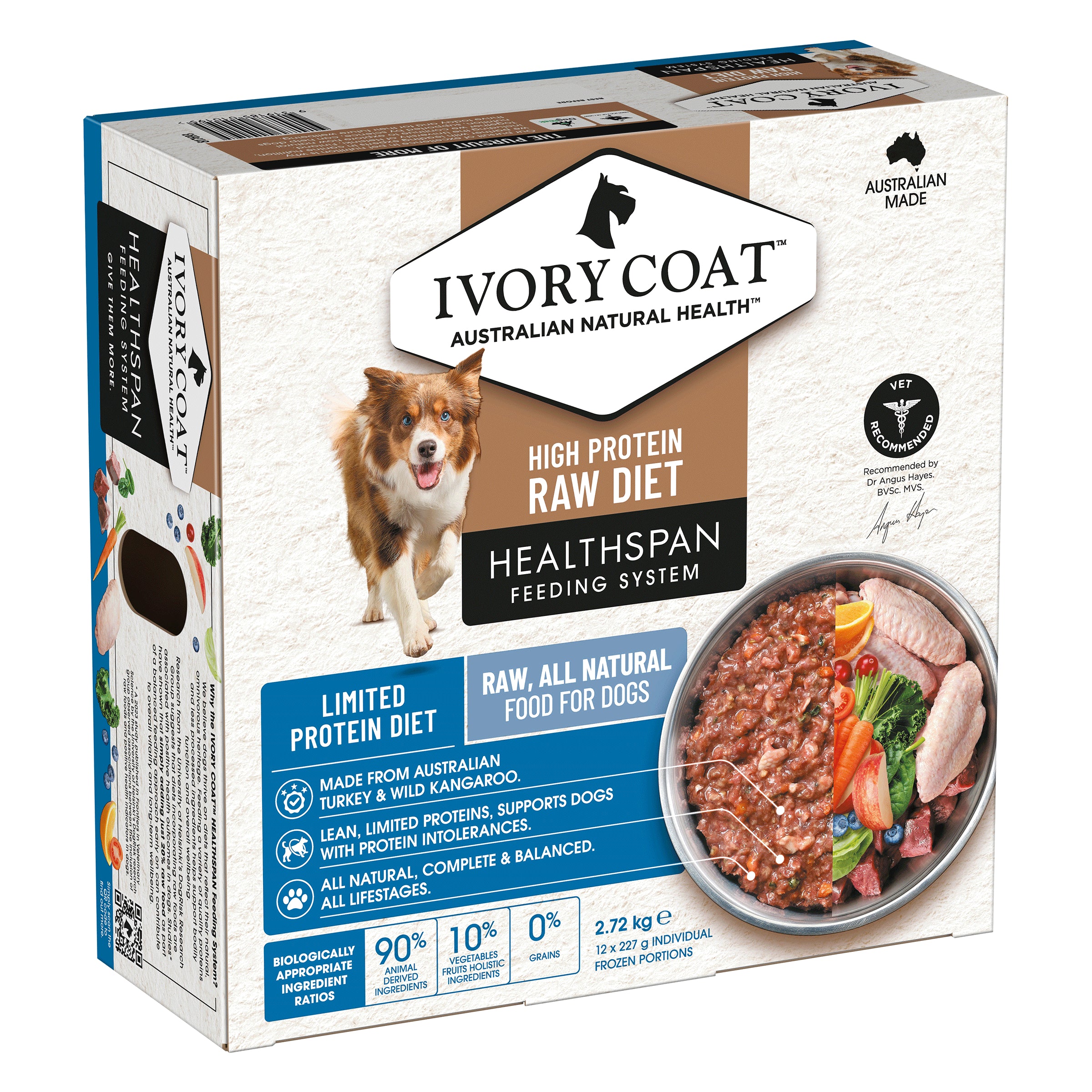 Ivory Coat Grain Free Dog Raw Turkey (12 x 227g patties)