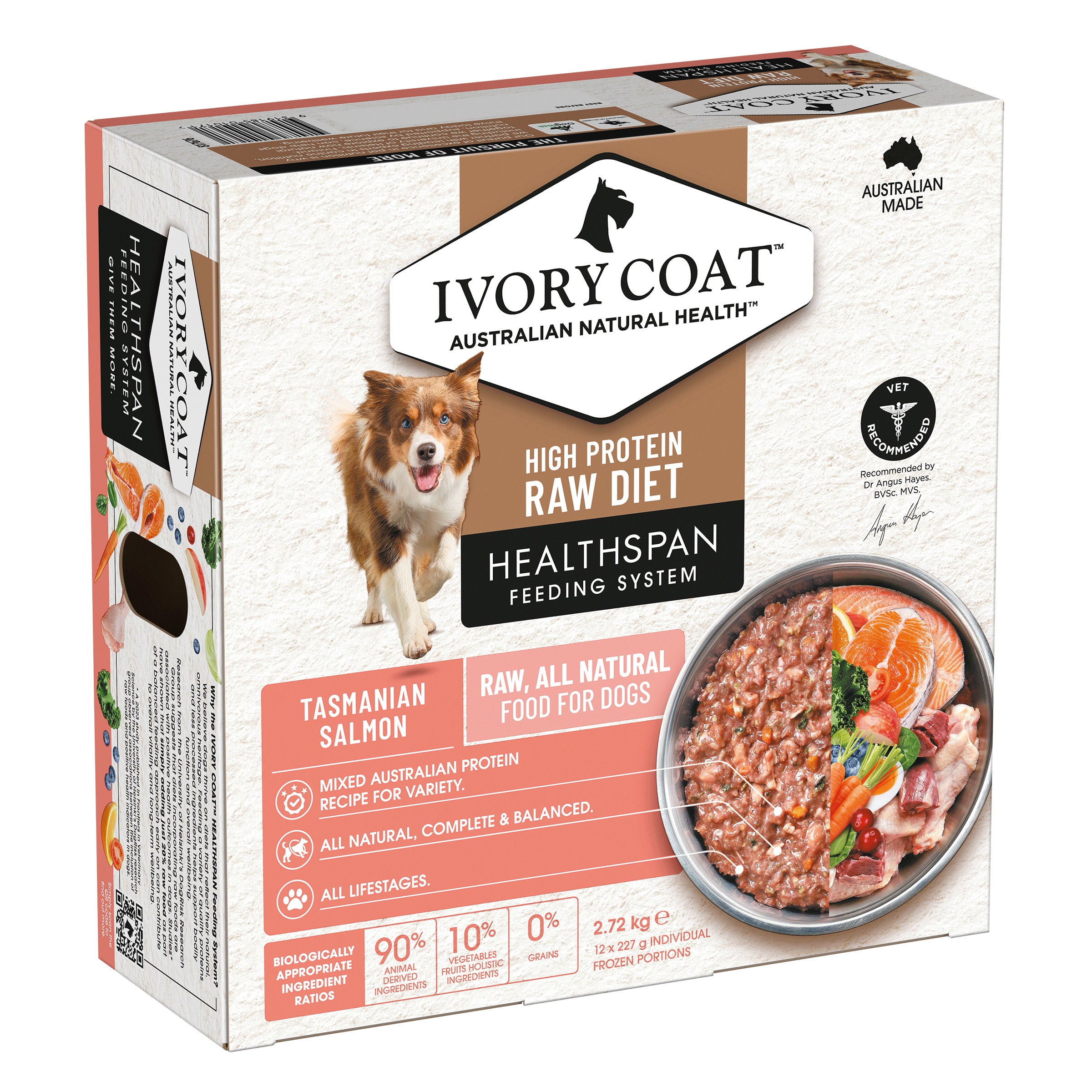 Ivory Coat Grain Free Dog Raw Salmon (12 x 227g patties)