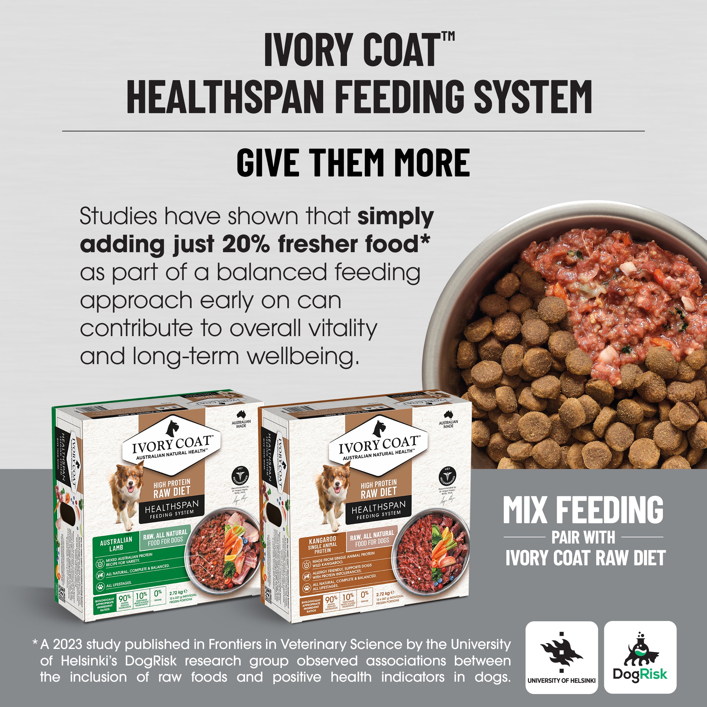 Ivory Coat Raw Health Dog Health and Vitality 1.8kg