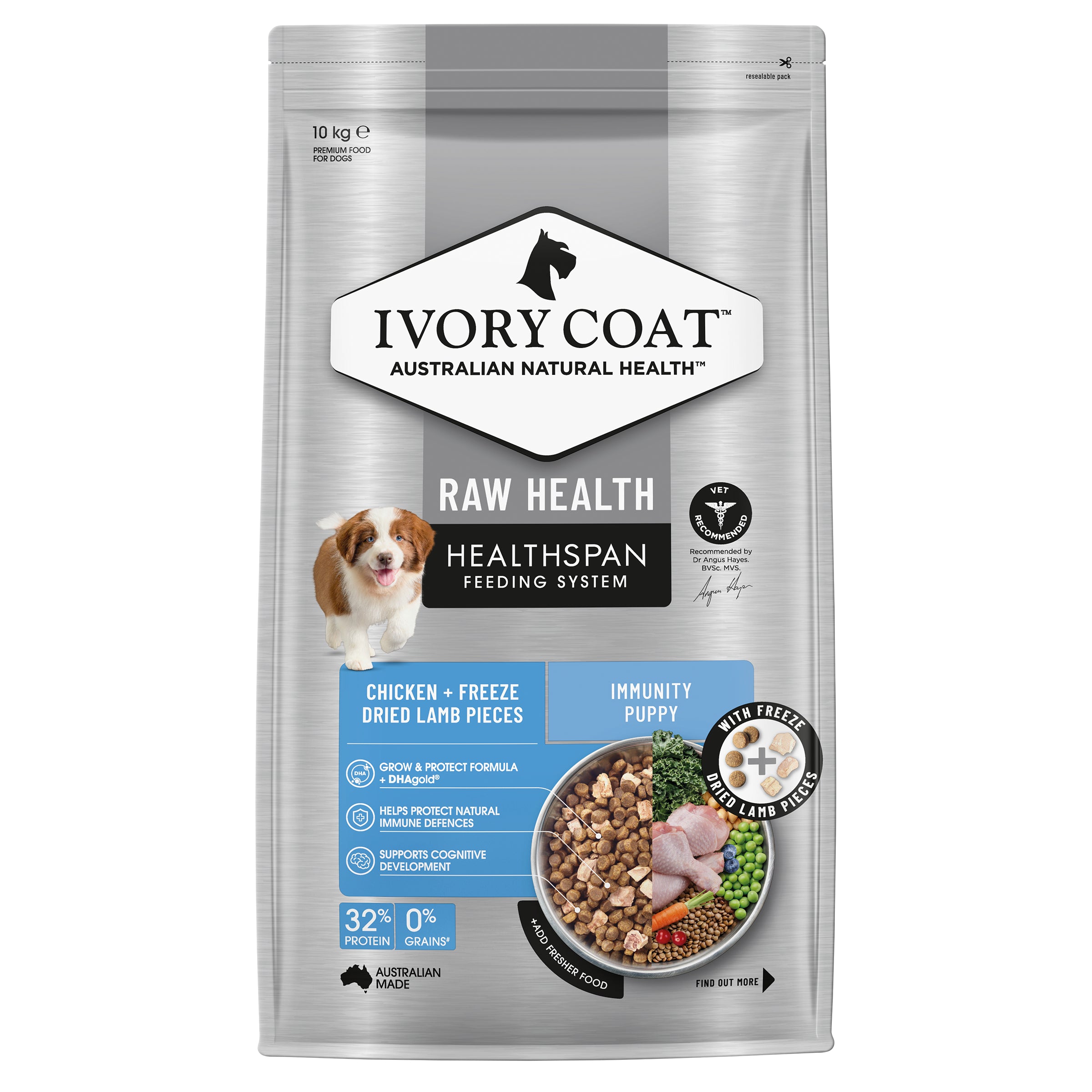 Ivory Coat Raw Health Puppy Immunity 10kg