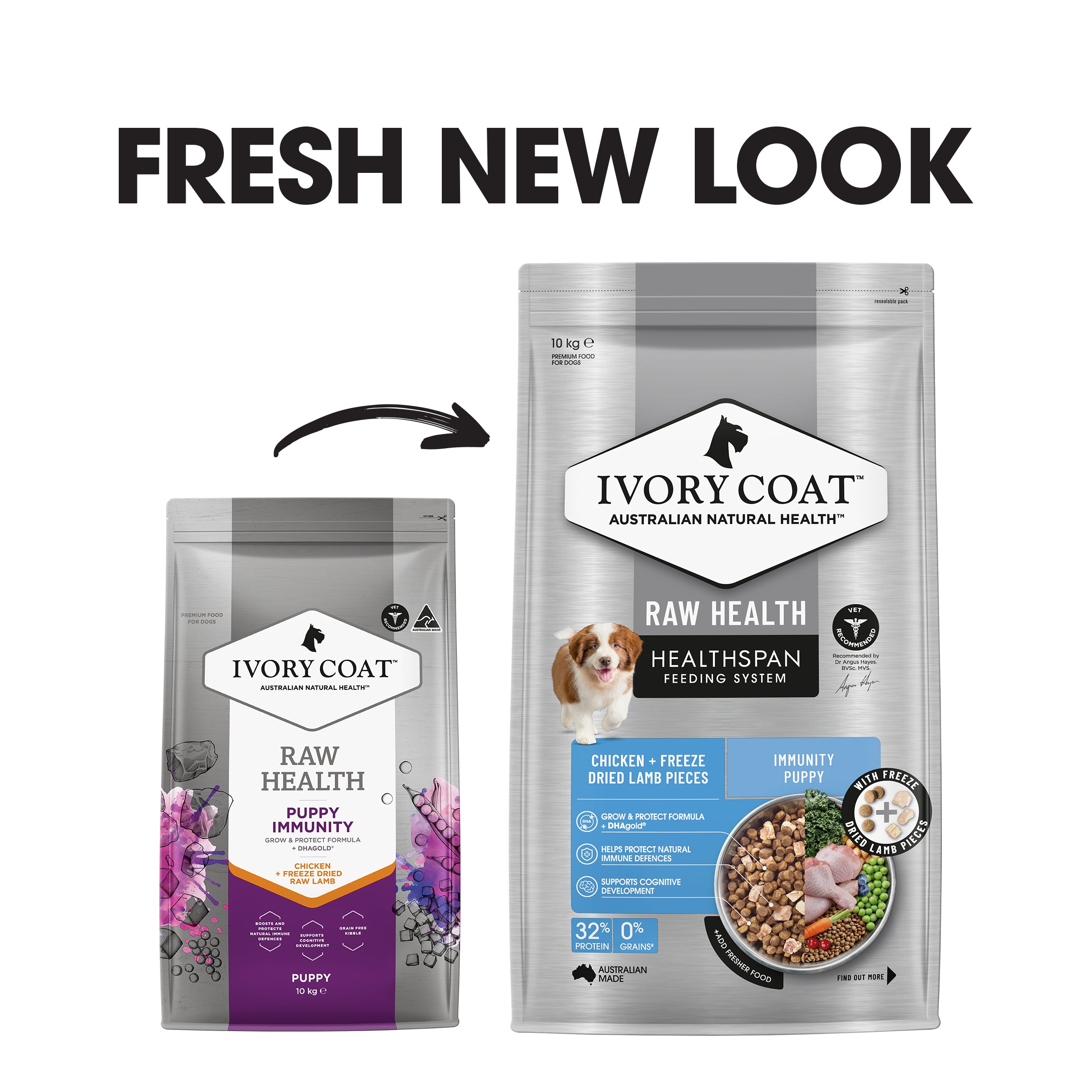 Ivory Coat Raw Health Puppy Immunity 10kg