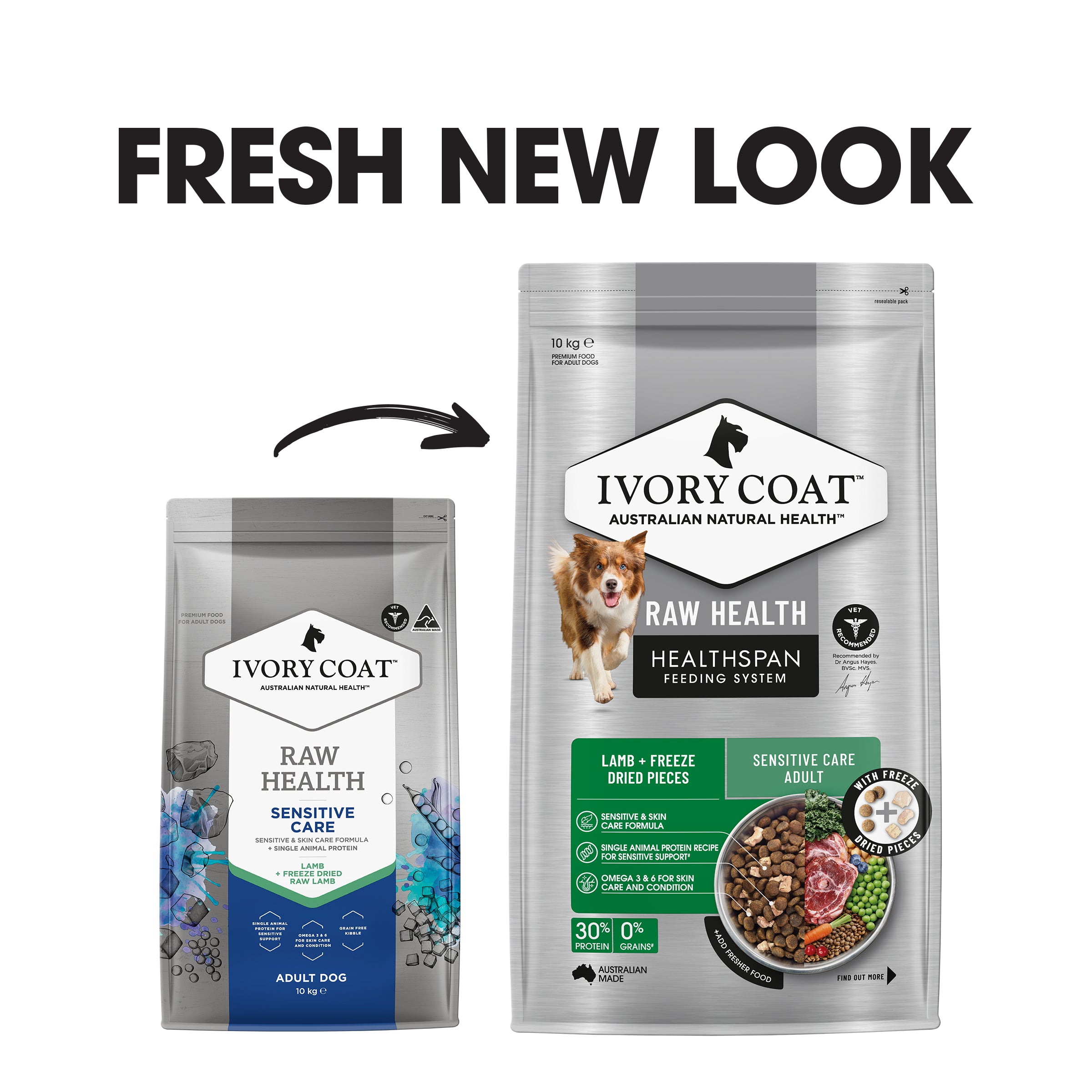 Ivory Coat Raw Health Dog Sensitive Care 10kg