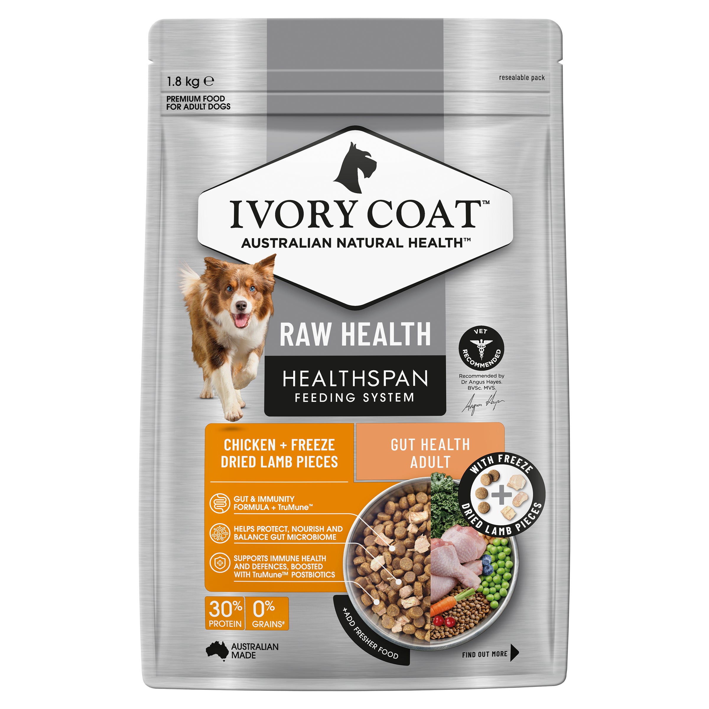 Ivory Coat Raw Health Dog Gut Health 1.8kg