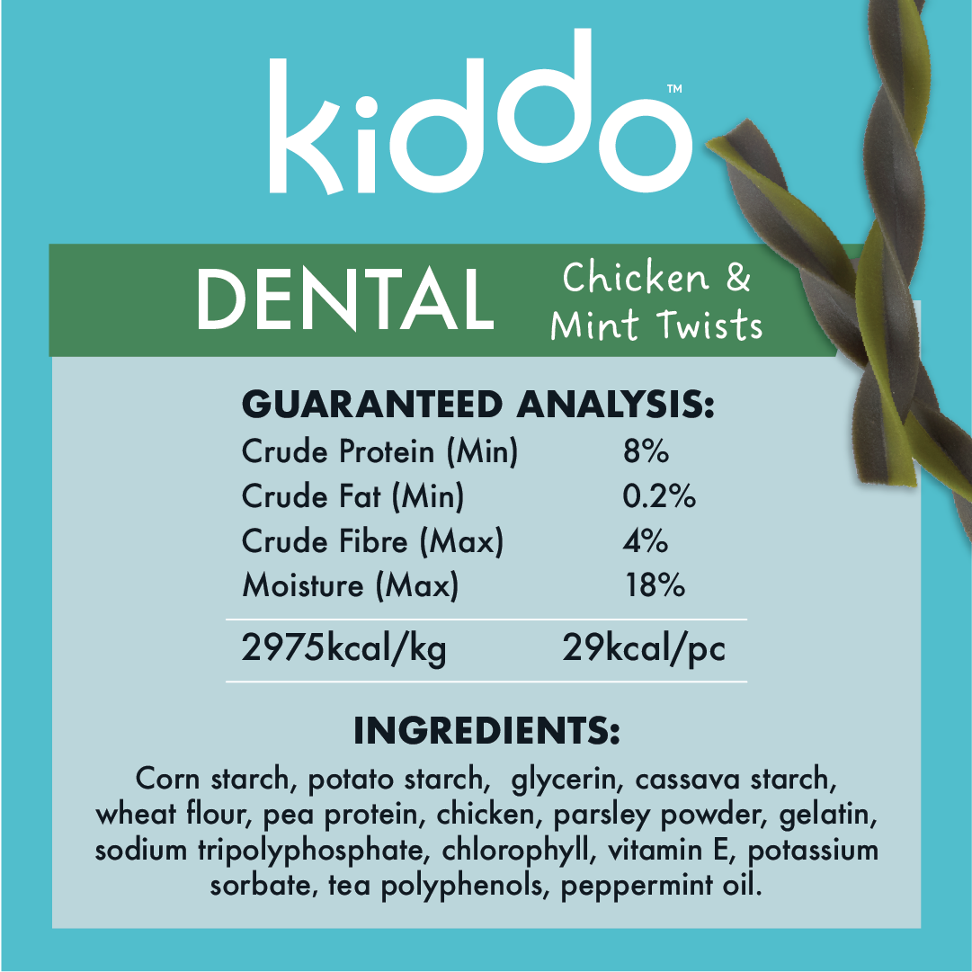 KIDDO Dental Small Chicken & Mint Twists 10pk