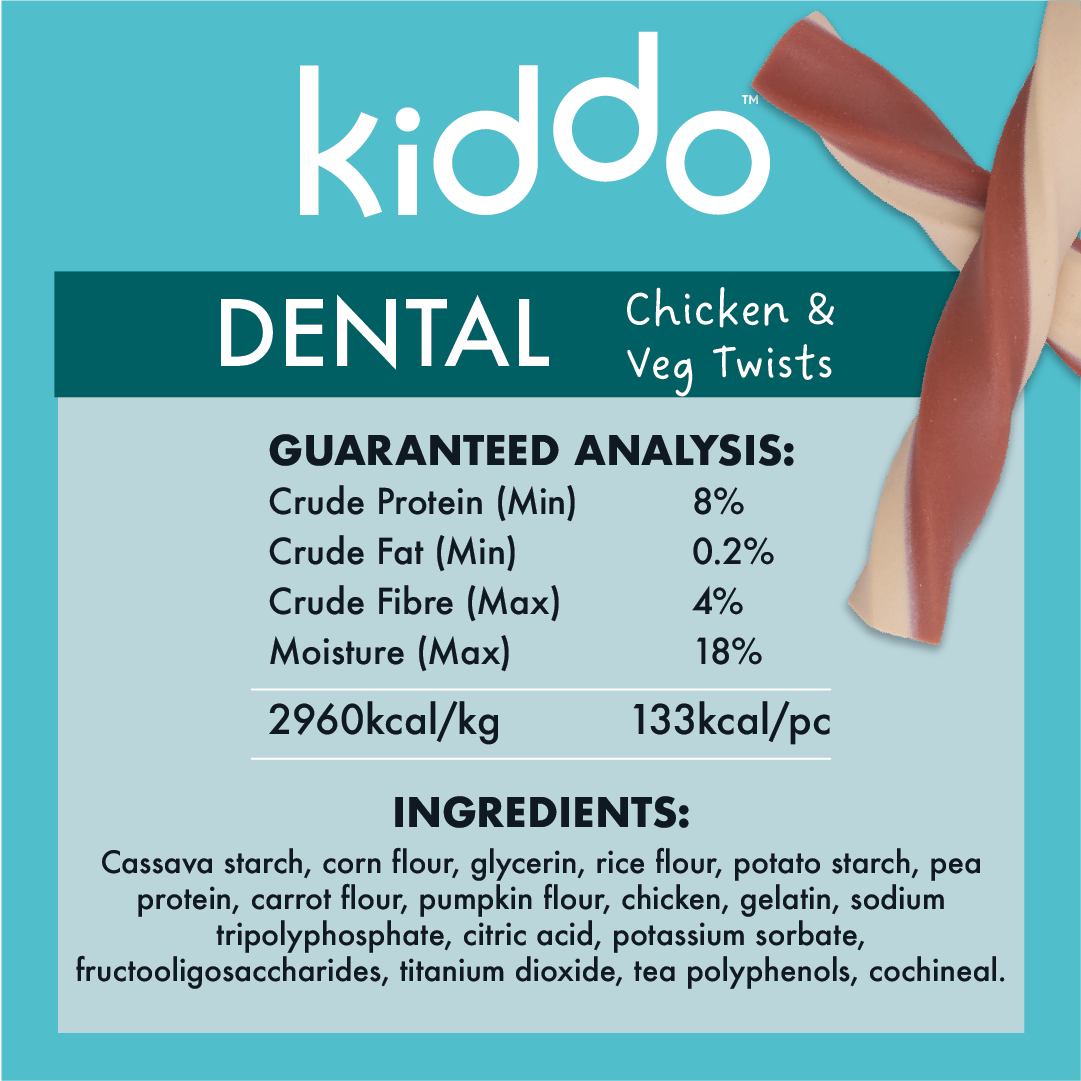 KIDDO Dental Large Chicken & Veg Twists 10pk