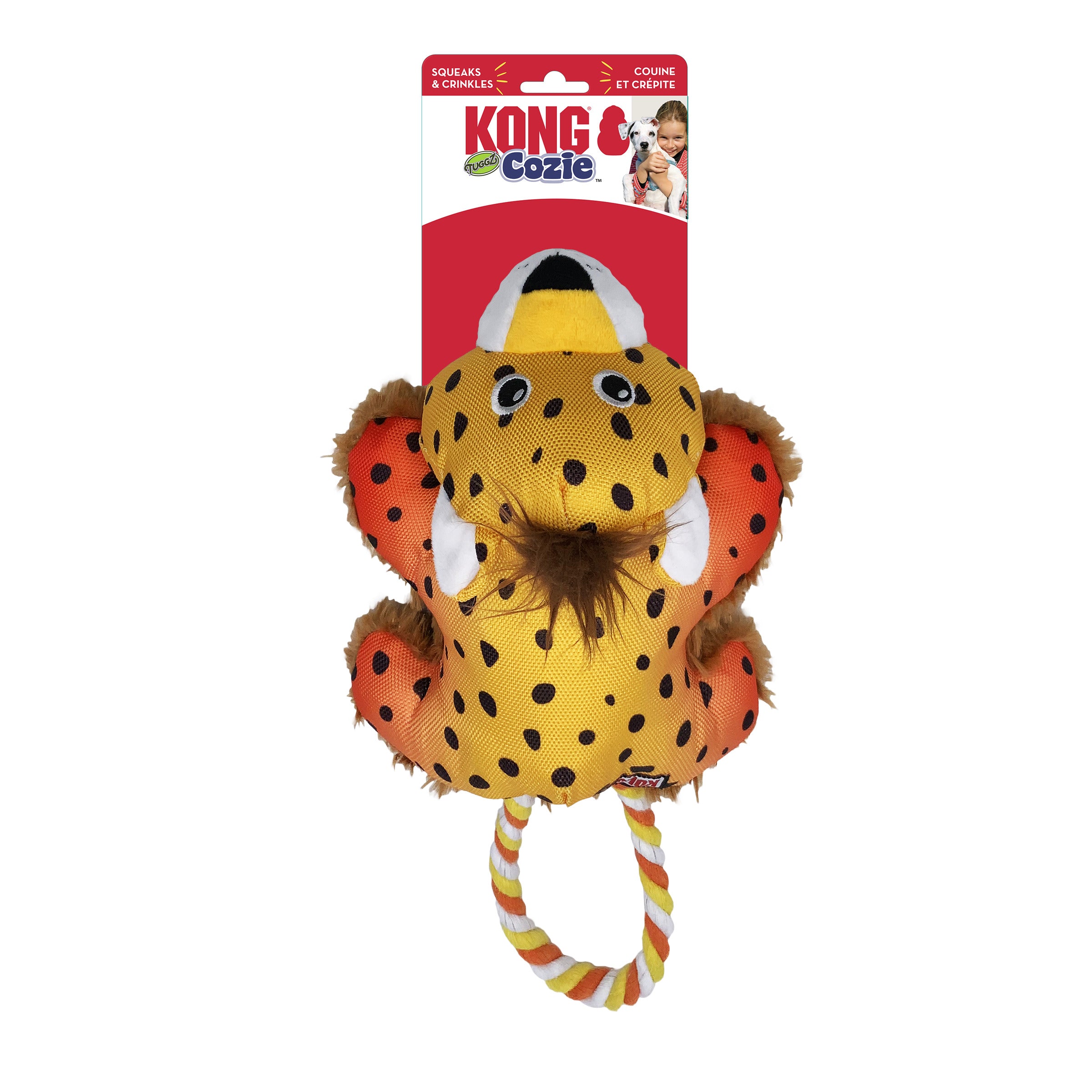 Kong Cozie Tuggz Cheetah Medium Large