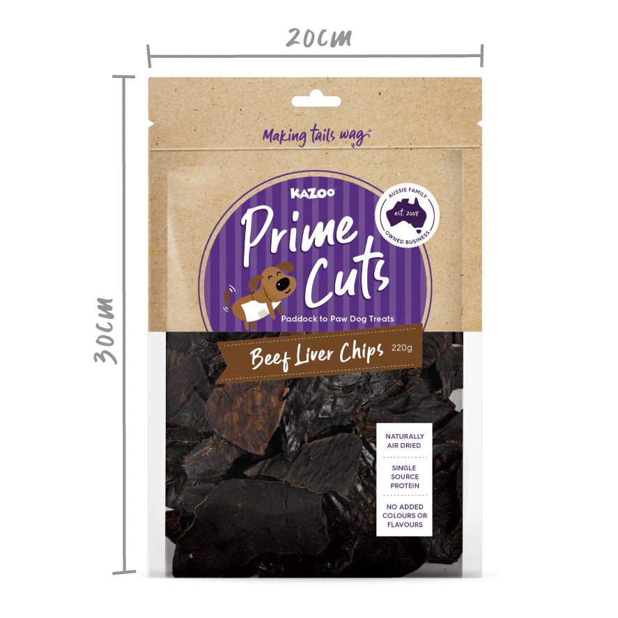 Kazoo Prime Cuts Beef Liver Chips 220g