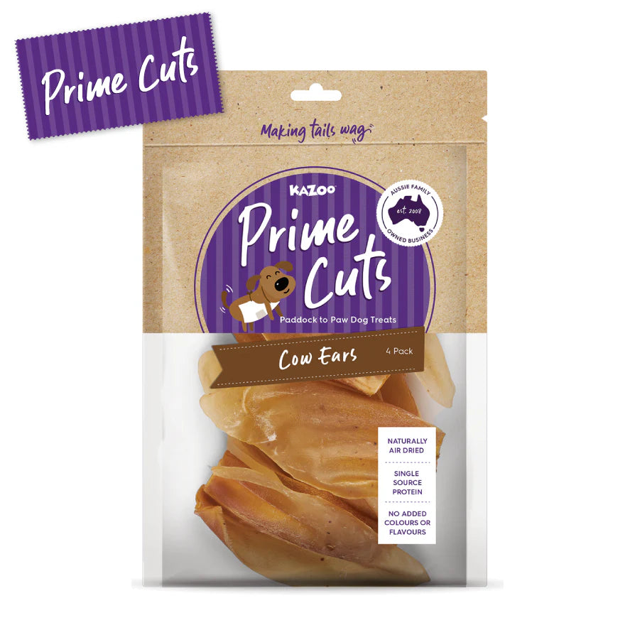 Kazoo Prime Cuts Cow Ears 4pk 100g
