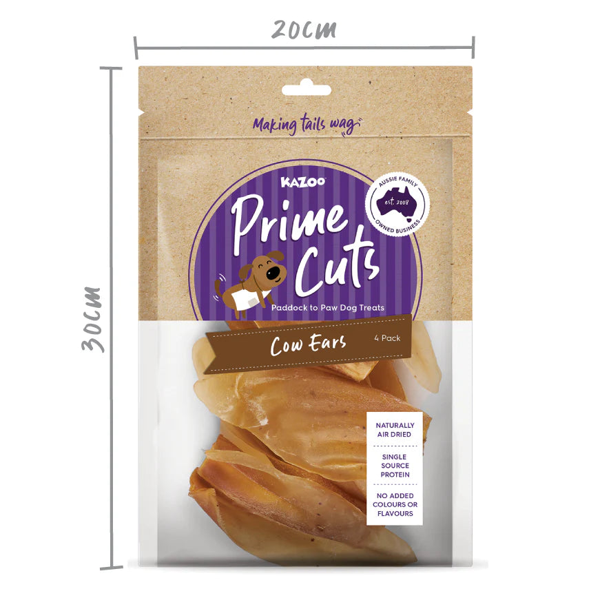 Kazoo Prime Cuts Cow Ears 4pk 100g