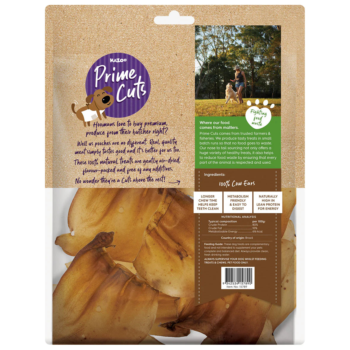 Kazoo Prime Cuts Cow Ears 4pk 100g
