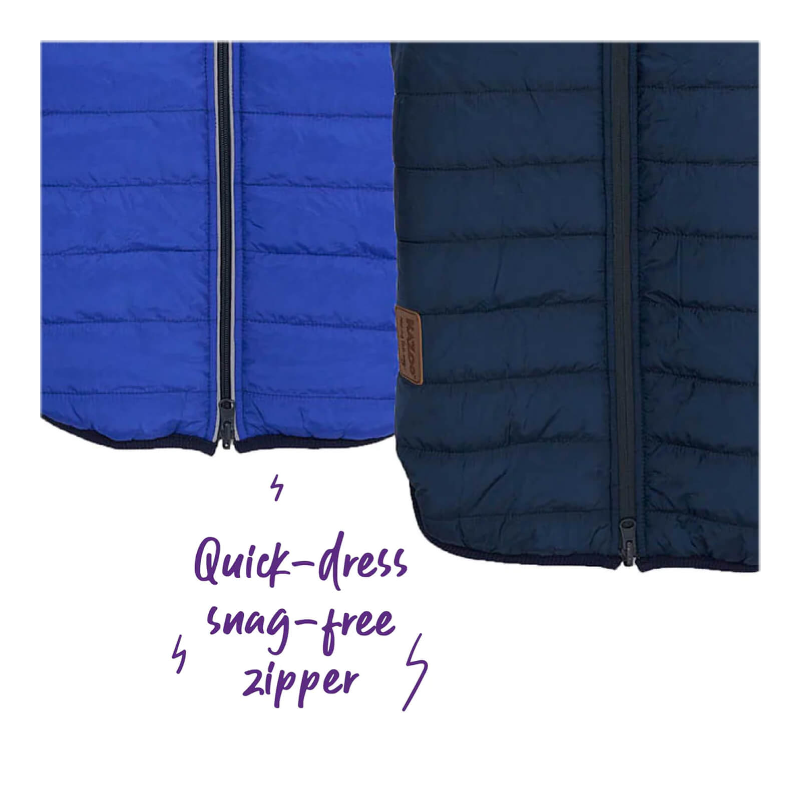 Kazoo Reversible Puffer Jacket Blue Navy 40cm