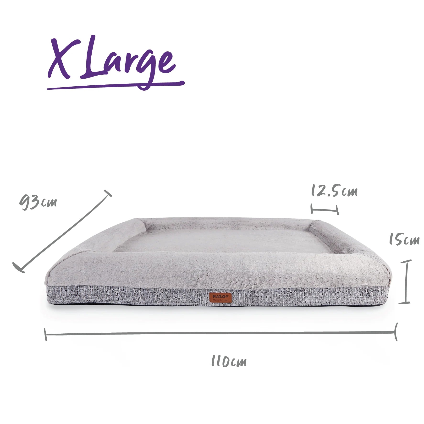 Kazoo Wombat Plush Bed Grey XL