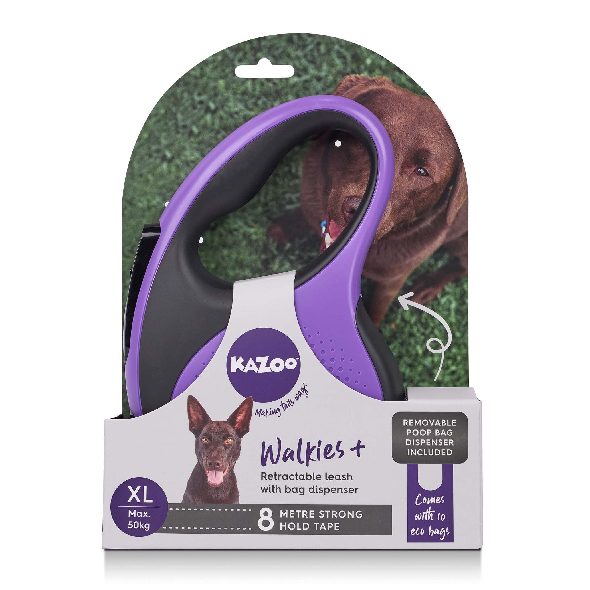 Kazoo Retractable Lead plus Poop Bag Dispenser