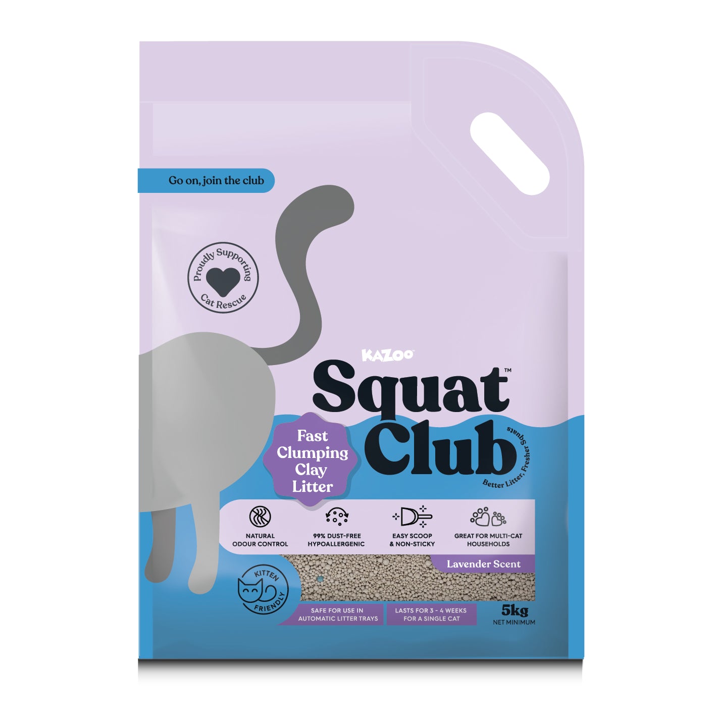 Squat Club Fast Clumping Clay Litter Lavender