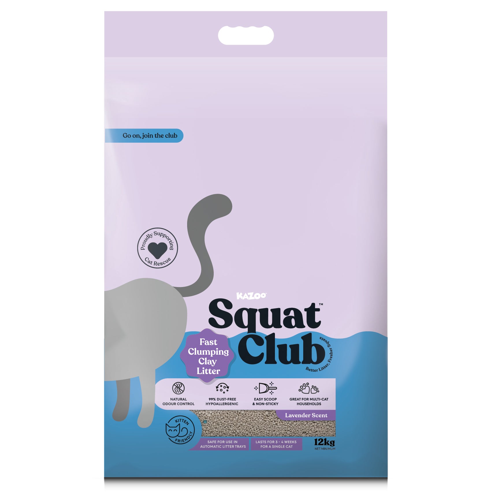 Squat Club Fast Clumping Clay Litter Lavender