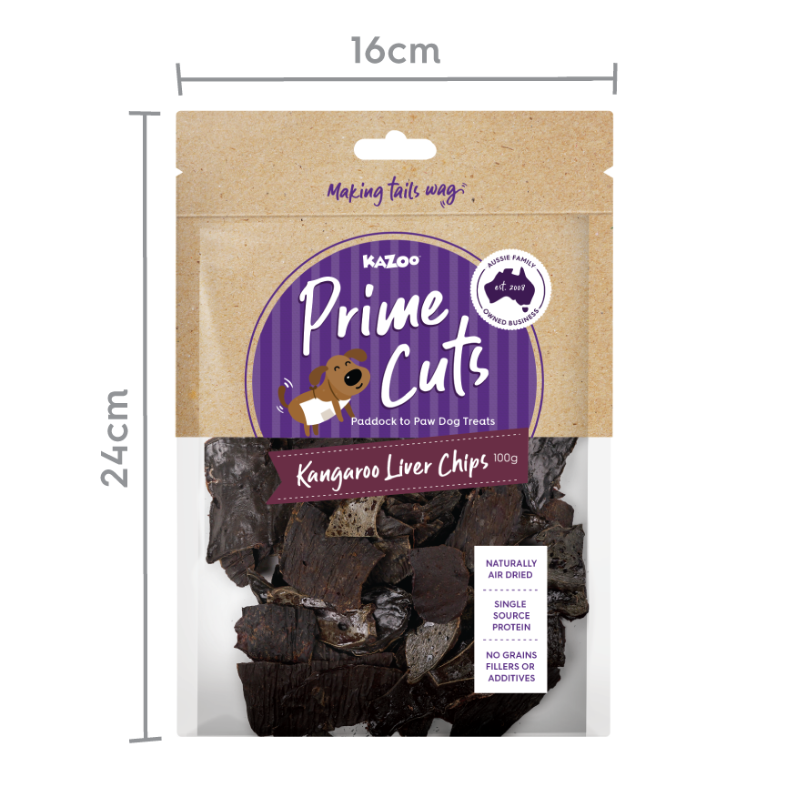 Kazoo Prime Cuts Kangaroo Liver Chips 100g