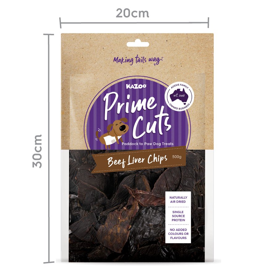 Kazoo Prime Cuts Beef Liver Chips 500g