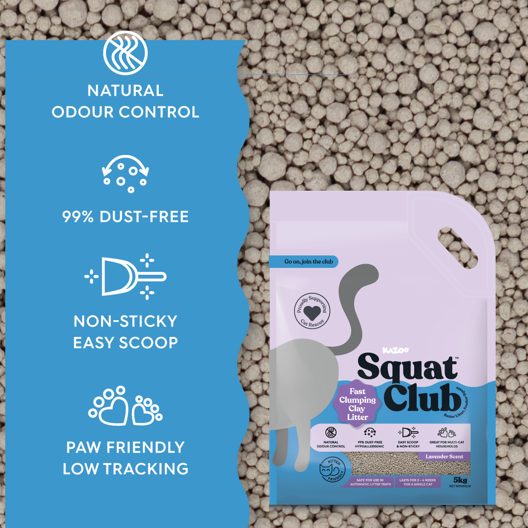 Squat Club Fast Clumping Clay Litter Lavender