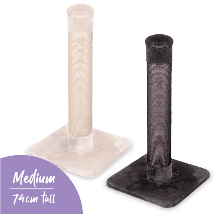 Kazoo Scratch Post Ash Plush Medium